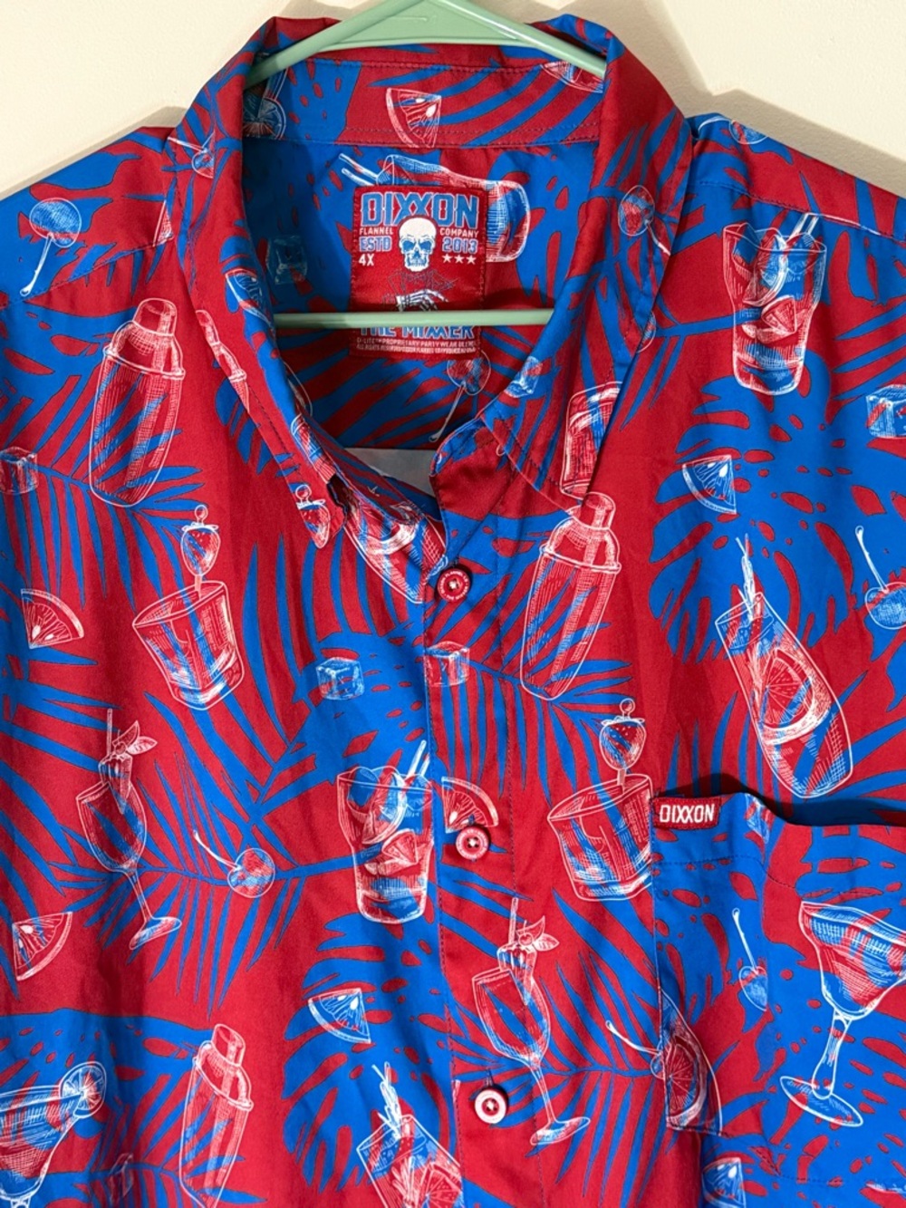 Dixxon The Mixer Party Shirt 4XL Button Up Cocktail Hawaiian Style Mens